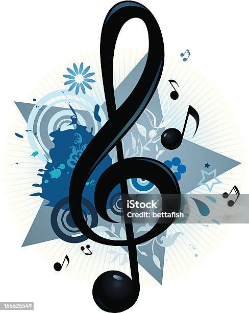 Ilustración de Nota Musical y más Vectores Libres de Derechos de Abstracto - Abstracto, Azul, Azul turquesa