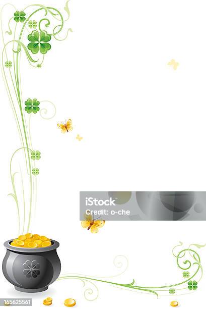 St Patrick Canto Com Pote De Ouro - Arte vetorial de stock e mais imagens de Clip Art - Clip Art, Ouro - Metal, Pote de Ouro