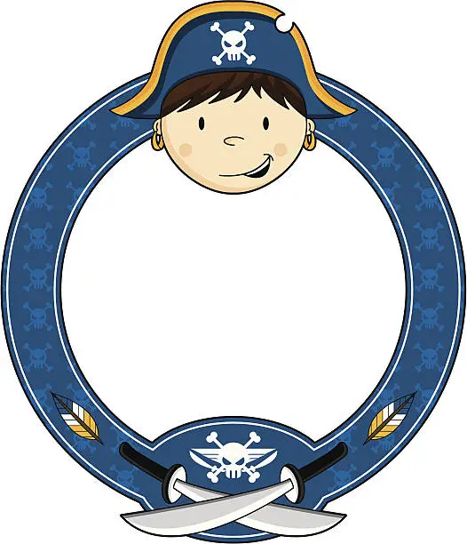 Vector illustration of Pirate Captain Frame