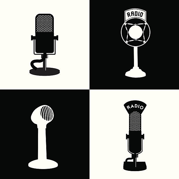 ilustrações de stock, clip art, desenhos animados e ícones de vintage microfones - radio 1930s