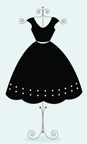 Vector illustration of Cute black sundress