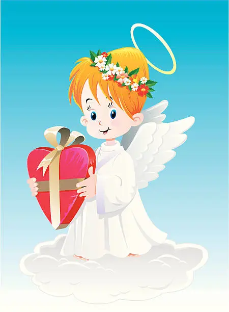 Vector illustration of Little angel