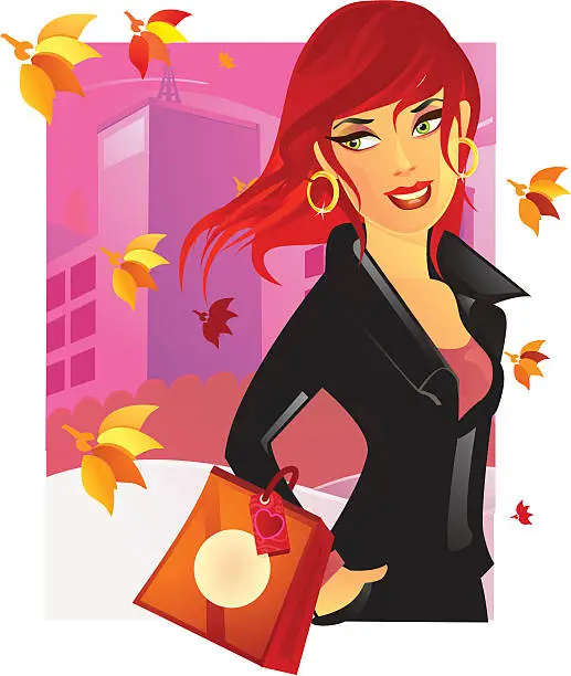 Vector illustration of Professional Retail Girl