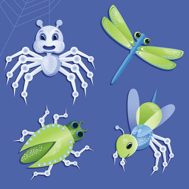 Robot Insects vector art illustration