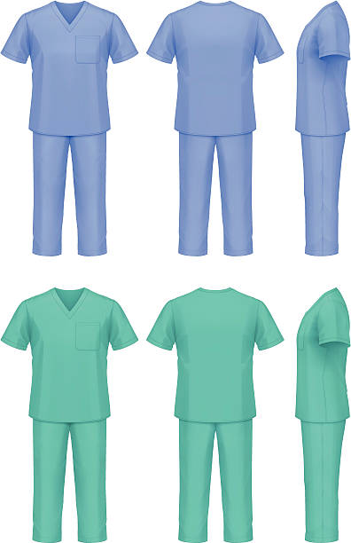 ilustraciones, imágenes clip art, dibujos animados e iconos de stock de los médicos uniforme - top
