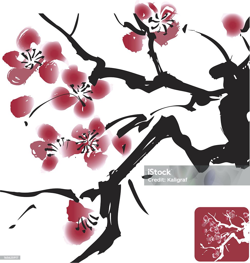 Diseño de flores - arte vectorial de Flor de cerezo libre de derechos