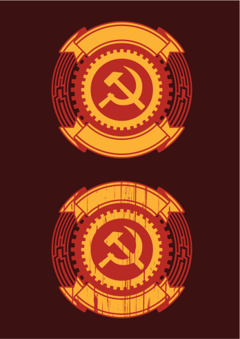 Soviet emblem, one made with grunge technique