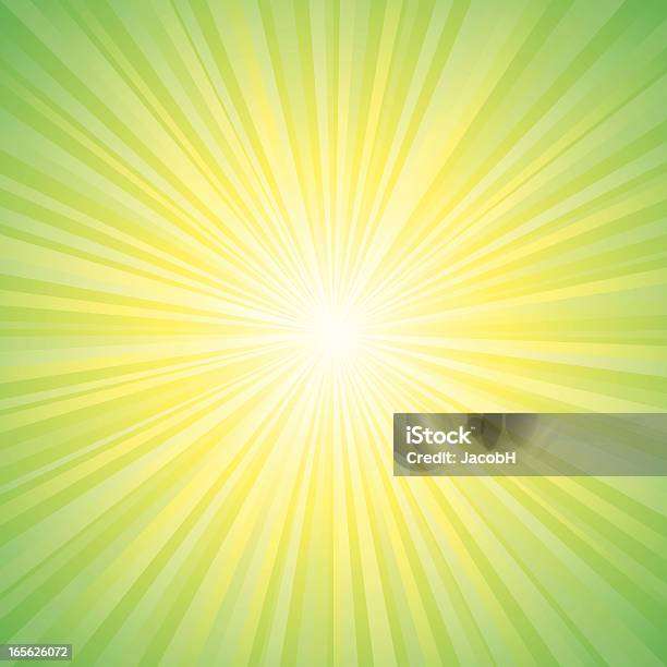 Promieniowe Sunburst - Stockowe grafiki wektorowe i więcej obrazów Eksplodować - Eksplodować, Zielony kolor, Bez ludzi