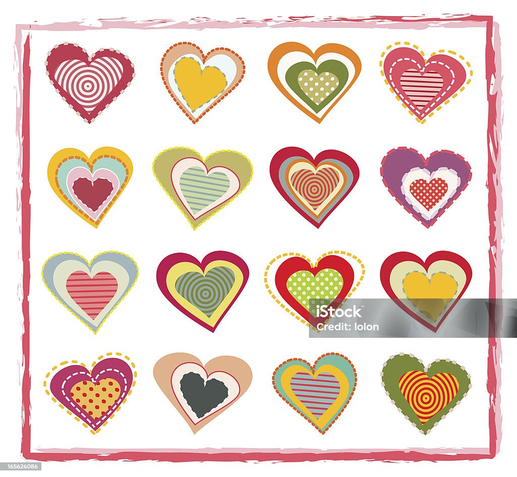 little hearts - Векторная графика Лоскутное шитьё роялти-фри