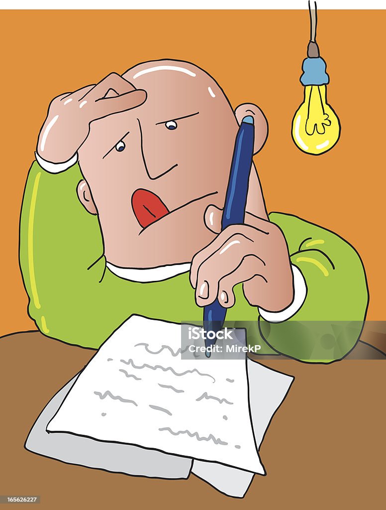 Cartoon Of A Man Writing A Letter Stock Illustration - Download Image Now -  Artist, Author, Communication - iStock