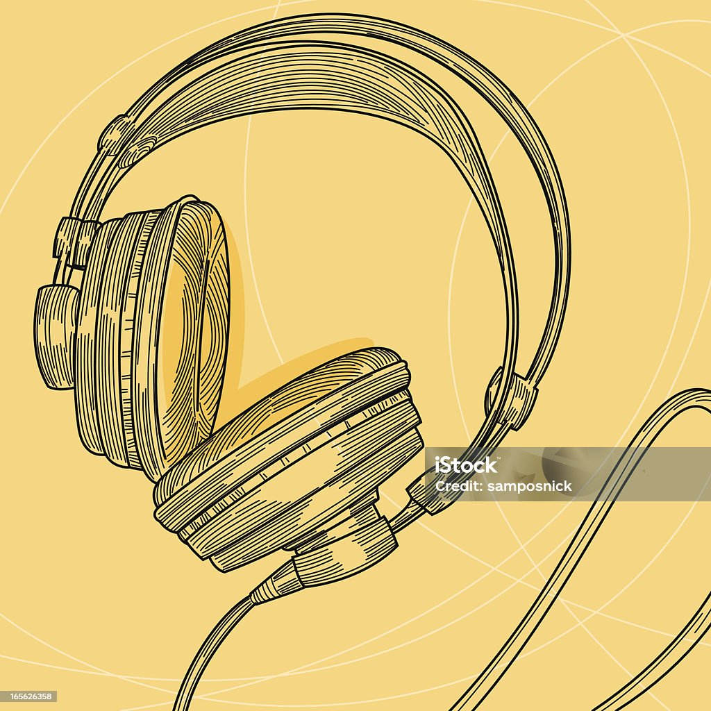 An illustration of studio headphones A nice set of line art studio headphones. Headphones stock vector