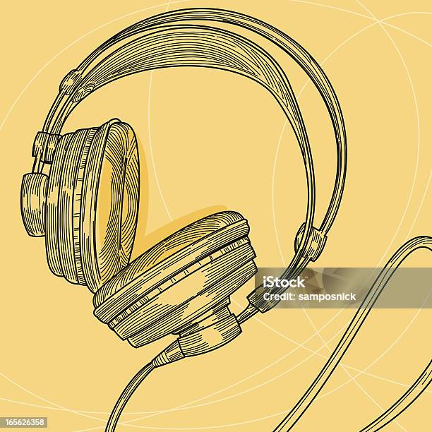 An Illustration Of Studio Headphones Stock Illustration - Download Image Now - Headphones, Illustration, Music