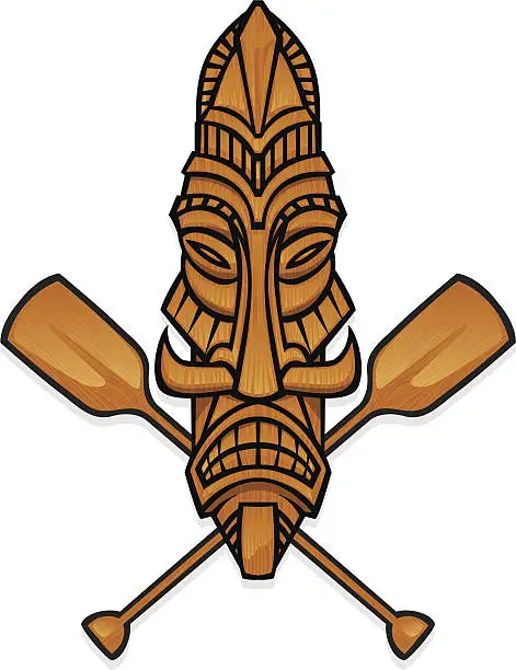 Vector illustration of paddle tiki god