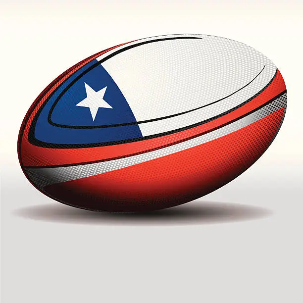 Vector illustration of Rugby ball-Chile