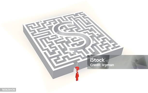 Dinheiro Labirinto - Arte vetorial de stock e mais imagens de Labirinto - Labirinto, Símbolo do Dólar, Abstrato