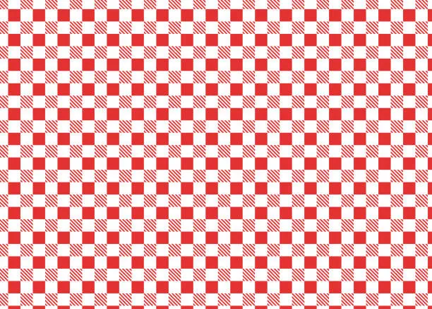 Vector illustration of Simple checkered patterns, plaid patterns, vector materials