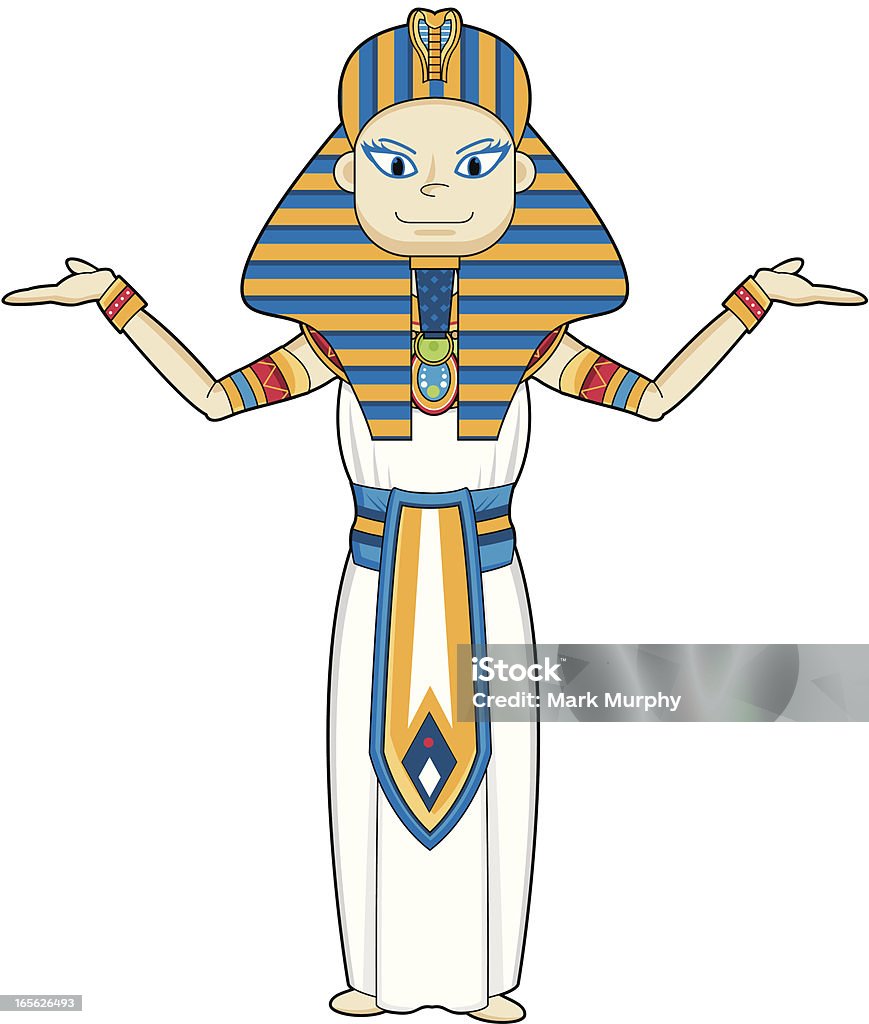 Милый египетского Фараона БОЛЬШОЙ КРОВАТЬЮ (King SIZE - Векторная графика Клип-арт роялти-фри