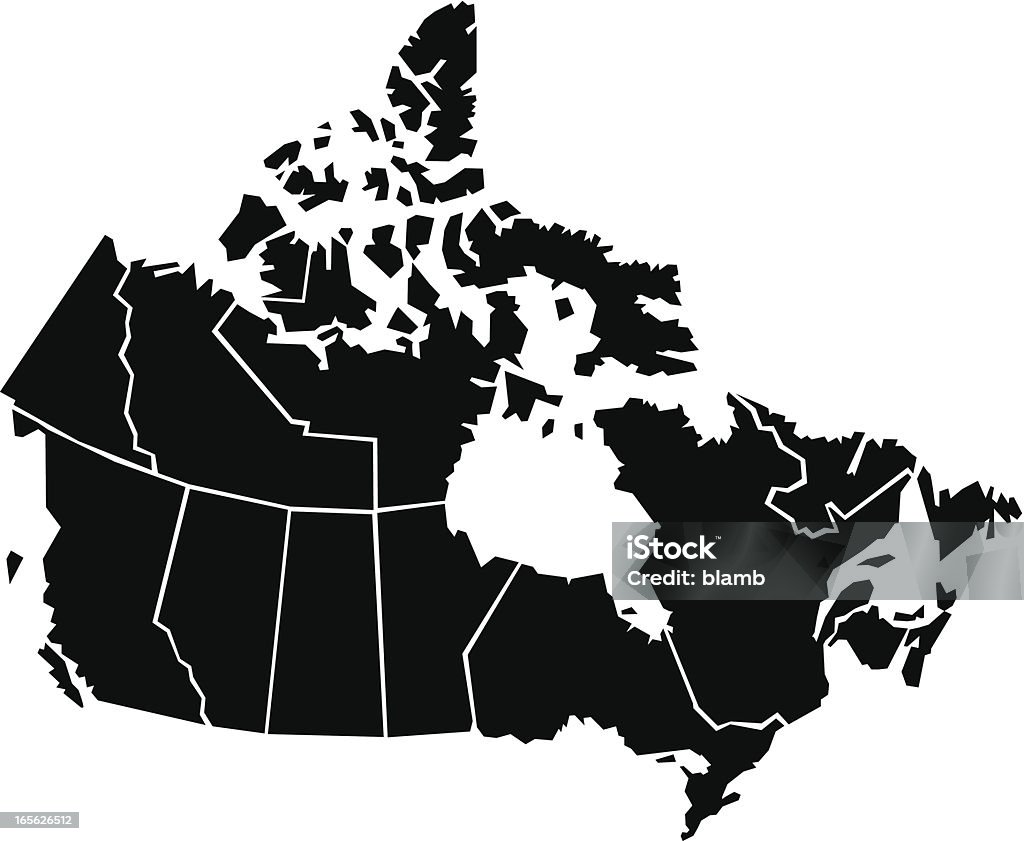 In Canada - arte vettoriale royalty-free di Carta geografica