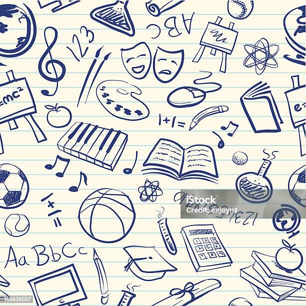 Seamless School Wallpaper Background Stock Illustration - Download Image Now - Backgrounds, Design, Digitally Generated Image