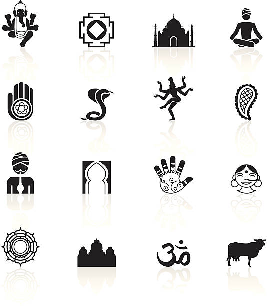 黒色記号-インド - hinduism henna tattoo tattoo human hand点のイラスト素材／クリップアート素材／マンガ素材／アイコン素材