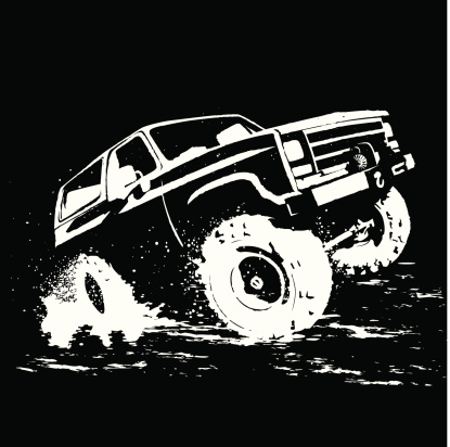 Chevy Blazer illustration in mud.