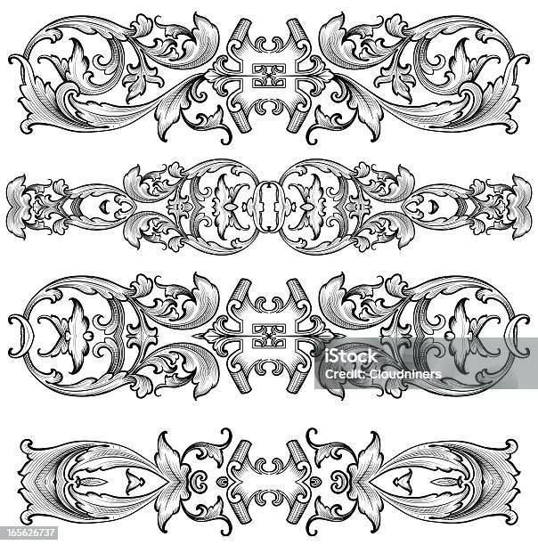 Ornato Con Decorazione A Volute Renaissance Divisori - Immagini vettoriali stock e altre immagini di Design