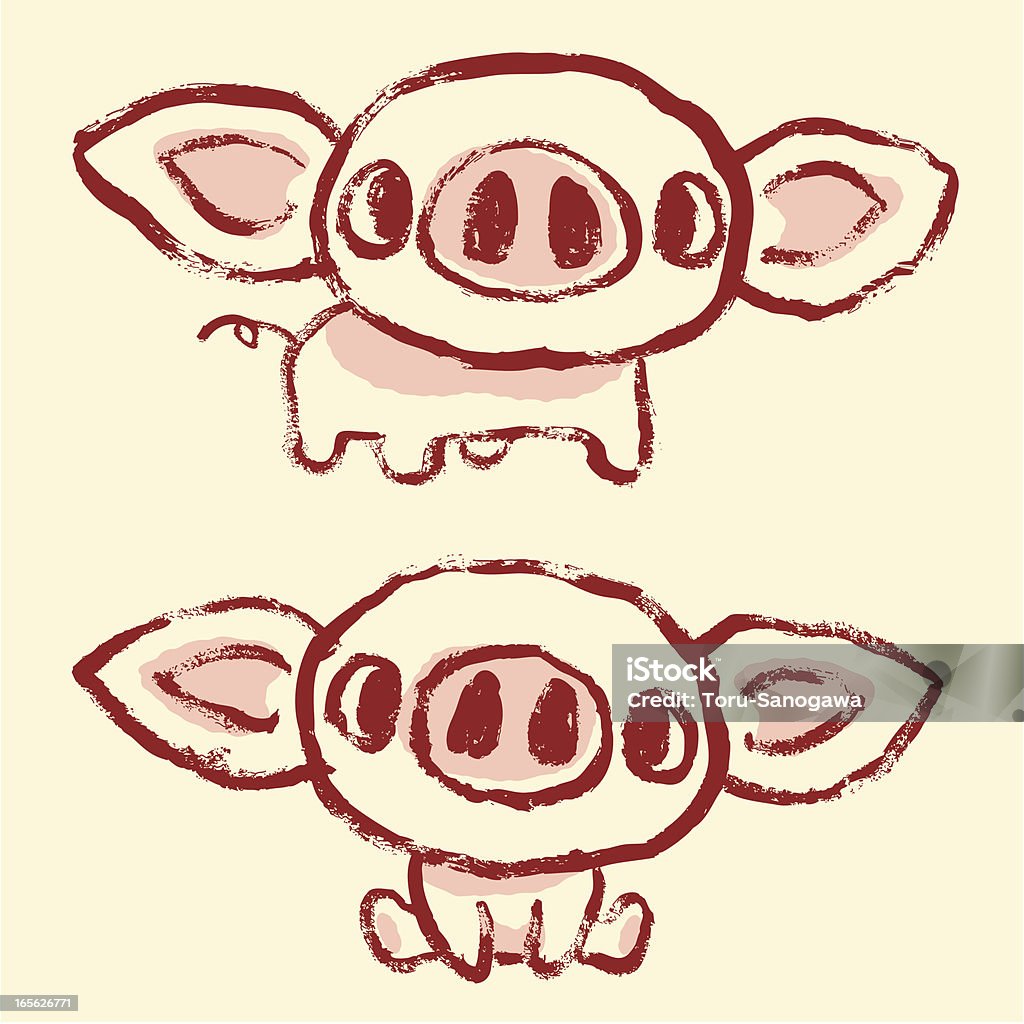 Croquis de porc - clipart vectoriel de Animaux domestiques libre de droits