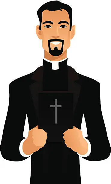 Vector illustration of Catholic Priest