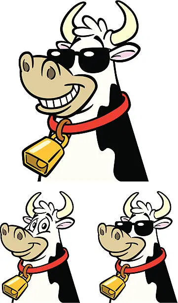 Vector illustration of Happy Cow