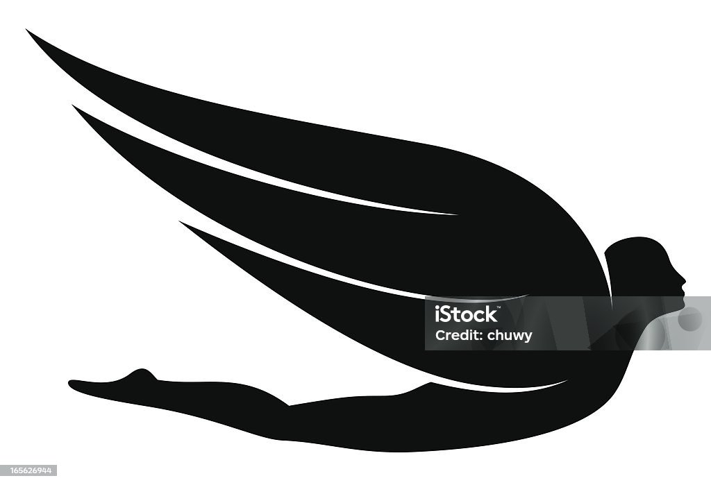 Bird man Man with wings silhouette. Easily adaptable for a logo. Logo stock vector