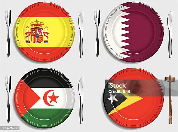 Vetores de Comidaespanhaqatarsaara Ocidentaltimor Oriental e mais imagens de Espanha