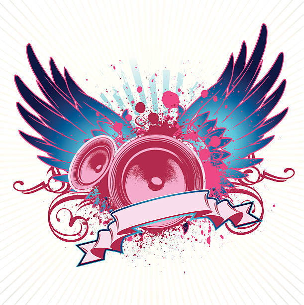 Funky Speaker Wings Stock Illustration - Download Image Now
