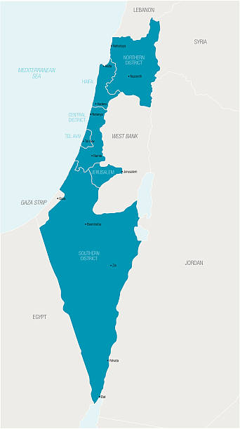 израиль - israel map cartography jerusalem stock illustrations