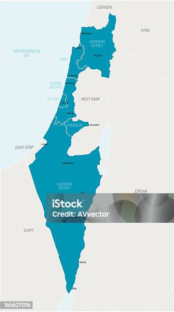 Израиль — стоковая векторная графика и другие изображения на тему Карта - Карта, Палестинская культура, Сектор Газа