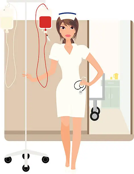 Vector illustration of Retro Nurse