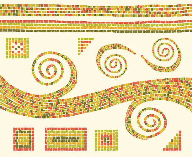 Vector illustration of Mosaic Design Elements
