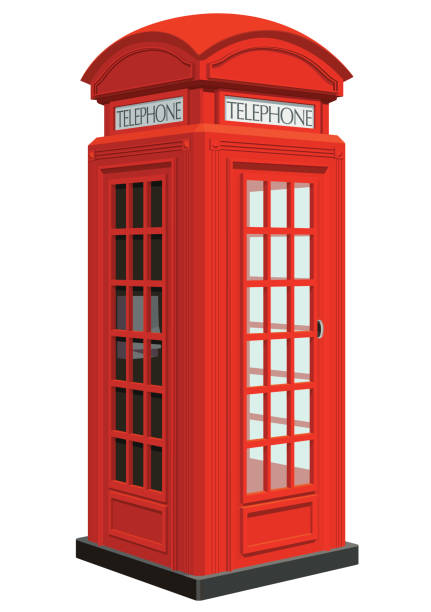 클래식 병역을 booth - red telephone box stock illustrations