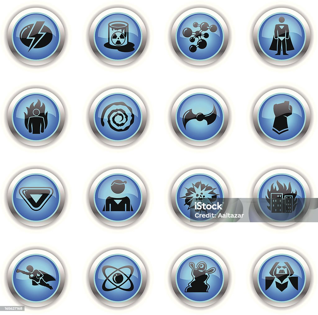 青のアイコン-スーパーヒーロー - アイコンのロイヤリティフリーベクトルアート