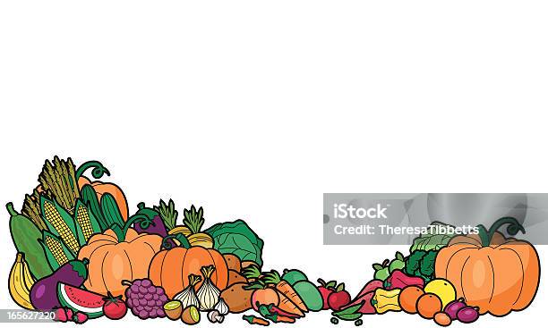 Frutta E Verdura - Immagini vettoriali stock e altre immagini di Aglio - Alliacee - Aglio - Alliacee, Albicocca, Alimentazione sana