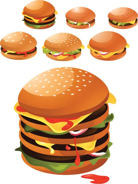 Vector illustration of Burgers