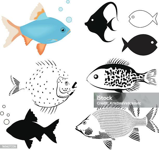 Fishs - Arte vetorial de stock e mais imagens de Animal - Animal, Animal de Estimação, Arte Linear