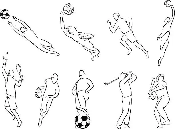 Vector illustration of Sports Action Collection