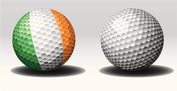 мяч для гольфа-ирландия - traditional sport illustrations stock illustrations