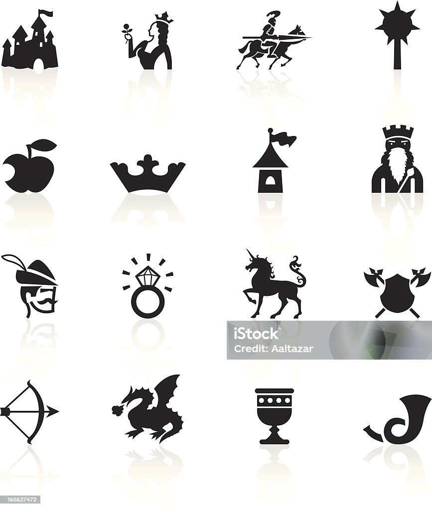 Noir symboles-médiévale de conte de fées - clipart vectoriel de Icône libre de droits
