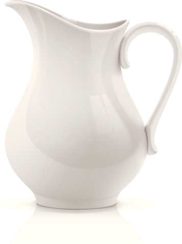 Vector illustration of classic white pitcher.