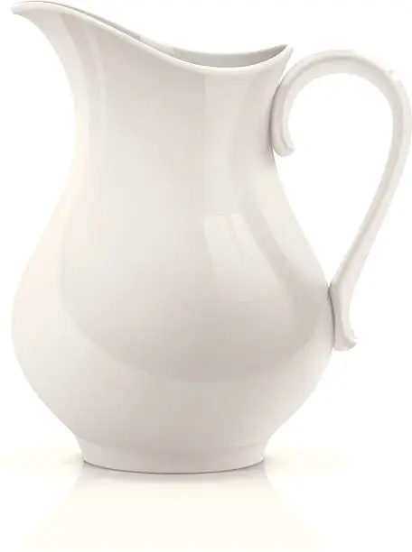 Vector illustration of White pitcher