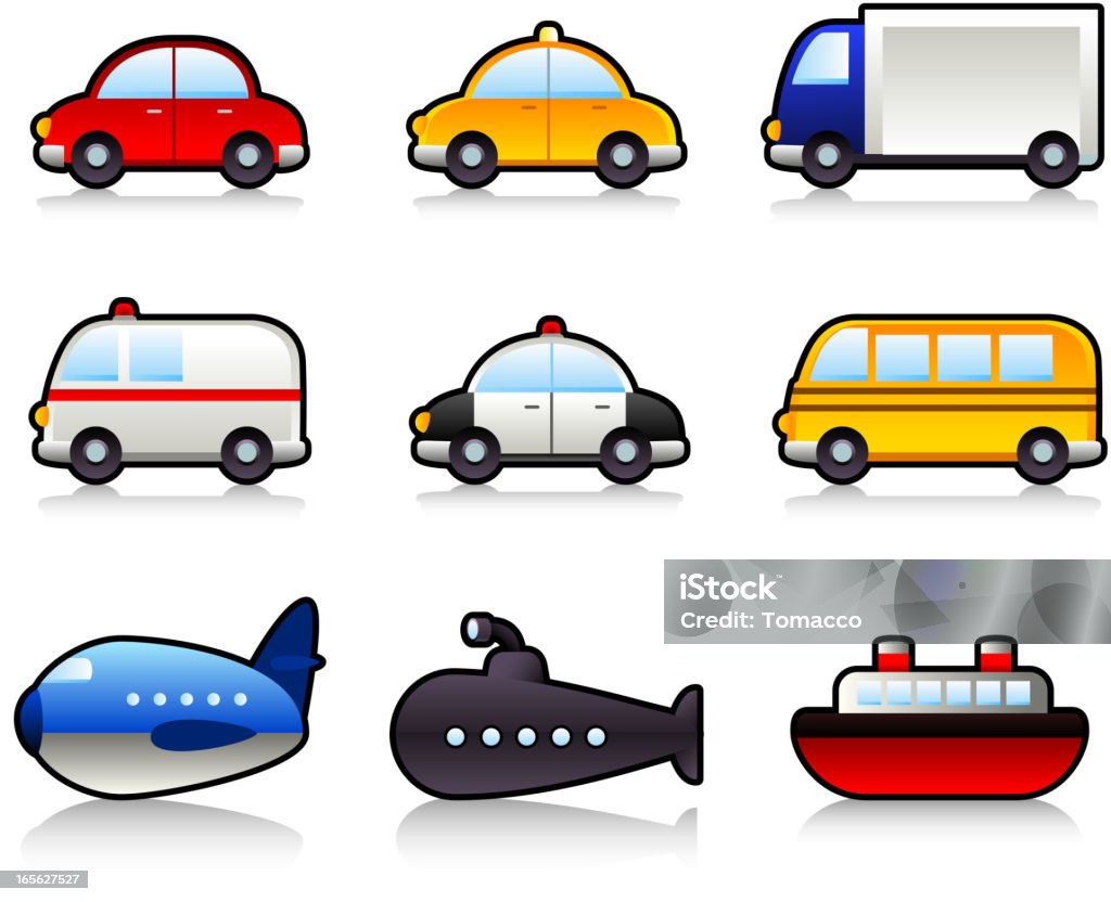 Moyens de Transport: Camion Camion de taxi (voiture de police ambulance sous-marin - clipart vectoriel de Bus scolaire libre de droits