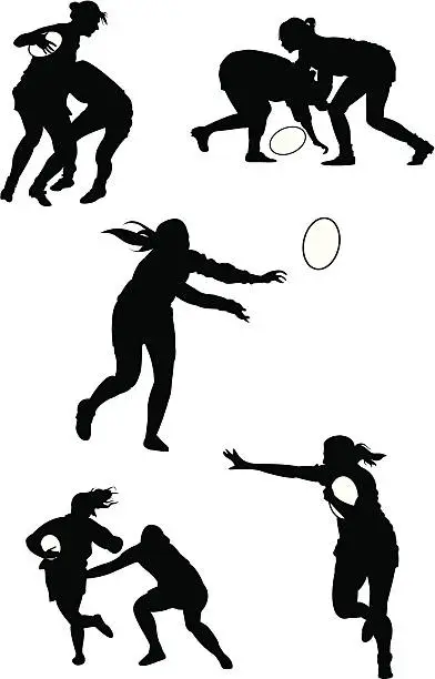 Vector illustration of Rugby Women