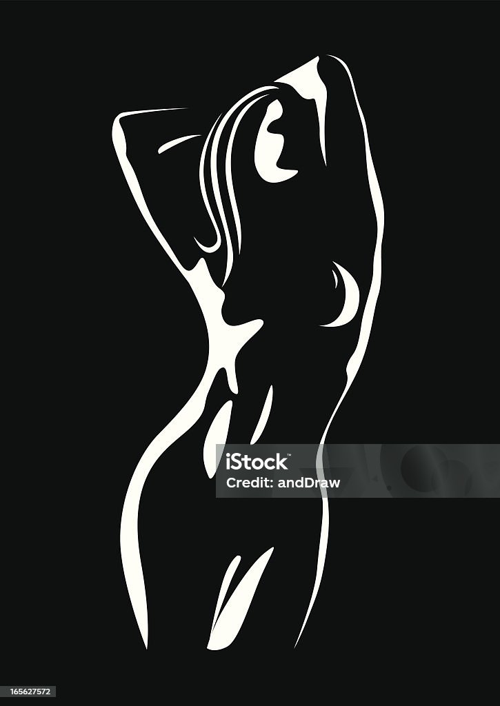 Naked woman posing Naked woman posing. In Silhouette stock vector