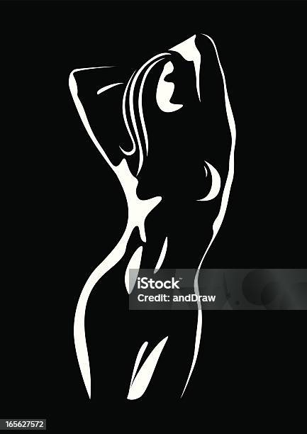 Naked Woman Posing Stock Illustration - Download Image Now - In Silhouette, The Human Body, Women